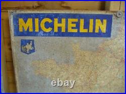 Vintage michelin tin map, not enamel sign, michelin metal map france, WORLD POST