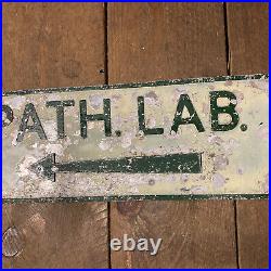 Vintage original Raised Aluminium Pathology Laboratory Sign 18inch X 6inch