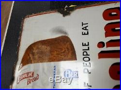 Vintage original enamel Bermaline Bread sign advertising sign