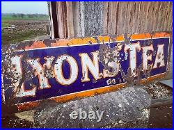 Vintage original enamel Lyons Tea advertising sign
