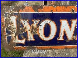 Vintage original enamel Lyons Tea advertising sign