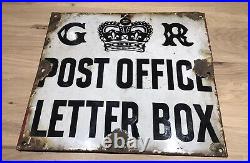 Vintage original enamel Post Office King George The 5th. Enamel Sign
