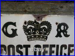 Vintage original enamel sign GR Post office letter box