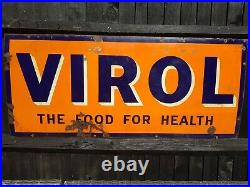 Vintage original large Virol Enamel Sign