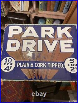 Vintage park drive cigarettes enamel sign
