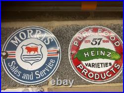 Vintage porcelain enamel advertising signs x 12 Vintage porcelain enamel advertising signs x 12