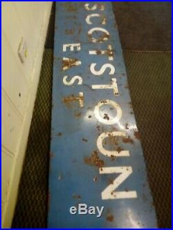 Vintage railway enamel station sign scotstoun east 60 cm x 230 cm double sided