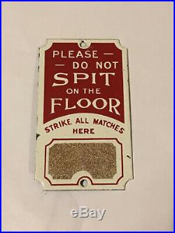 Vintage railway memorabilia Enamel finger plate PLEASE DO NOT SPIT Sign