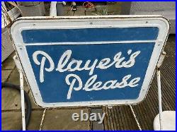 Vintage shop advertising Enamel Sign Cigarettes Players Please NOT illuminated