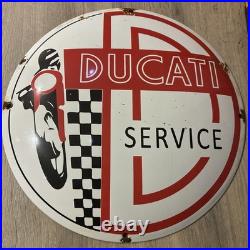 Vintage style 12 Ducati Enamel Sign Garage Sign Bar Sign Man Cave