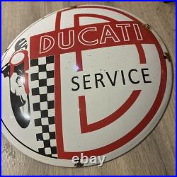 Vintage style 12 Ducati Enamel Sign Garage Sign Bar Sign Man Cave