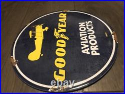 Vintage style Goodyear Aviation Products Enamel Garage Sign 12 Vintage style Goodyear Aviation Products Enamel Garage Sign 12