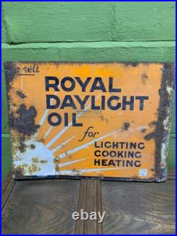 Vintage tin enamel Royal Daylight Oil sign
