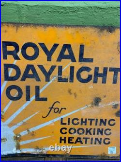Vintage tin enamel Royal Daylight Oil sign