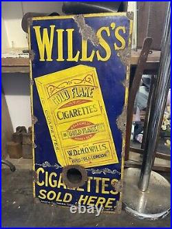Vintage wills gold flake cigarettes enamel sign