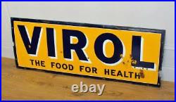 Virol advertising enamel sign vintage retro antique industrial decor garage manc