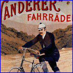 WANDERER Enamel Sign 19.3x12.6 (49x32cm) Rare Vintage Bike Showroom Metal Decor WANDERER Enamel Sign 19.3x12.6 (49x32cm) Rare Vintage Bike Showroom Metal Decor