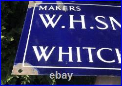 W H Smith & Co LTD Early WHSmith Makers Whitchurch Antique Original Enamel Sign
