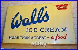Wall's ice cream sign advertising mancave garage enamel metal vintage kitchen