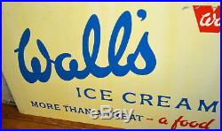Wall's ice cream sign advertising mancave garage enamel metal vintage kitchen