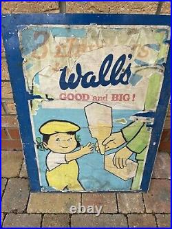 Walls ice cream vintage sign not enamel collectable rare old advertising