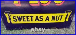 Walnut Plug'Sweet As A Nut' Enamel Sign 1920s Vintage Advertising RARE STUNNING