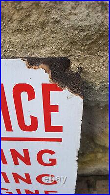 Warning Official Notice Vintage Original Enamel Sign Warning Official Notice Vintage Original Enamel Sign