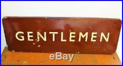 Western Gentlemen British railway enamel sign railwayana rail vintage antique ad