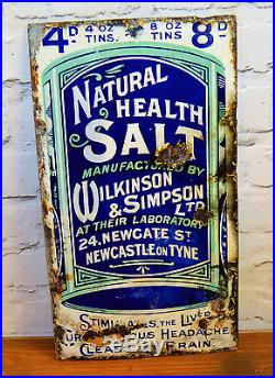 Wilkinson & Simpson salt enamel sign advertising mancave garage metal vintage
