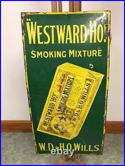 Will's,'Westward Ho', vintage enamel advertising metal sign