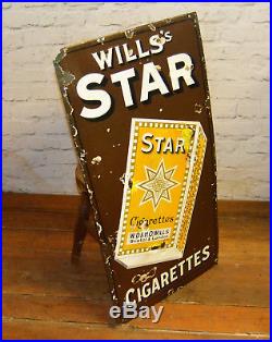 Wills Star advertising packet pictorial enamel sign garage kitchen vintage retro