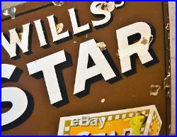 Wills Star advertising packet pictorial enamel sign garage kitchen vintage retro