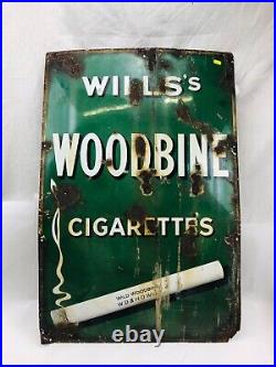 Wills Woodbine Vintage Enamel Advertising Sign