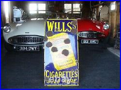 Wills cigarettes enamel sign, vintage sign, 3 foot sign WILL POST, WORLDWIDE POST