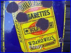 Wills cigarettes enamel sign, vintage sign, 3 foot sign WILL POST, WORLDWIDE POST