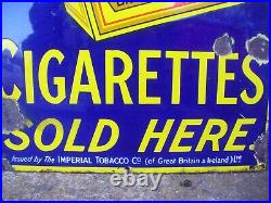 Wills cigarettes enamel sign, vintage sign, 3 foot sign WILL POST, WORLDWIDE POST