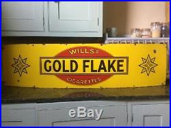 Wills's Gold Flake Vintage Enamel Advertising Sign Single sided