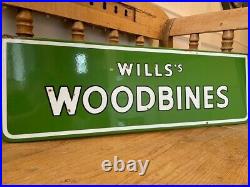 Wills's Woodbines Cigarettes Vintage Enamel Advertising Sign