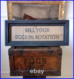Wonderful Vintage Farmhouse Framed Sign On Card Not Enamel