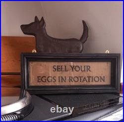 Wonderful Vintage Farmhouse Framed Sign On Card Not Enamel