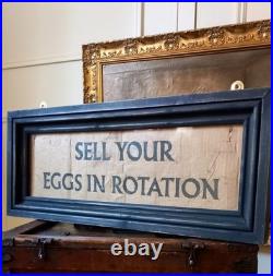 Wonderful Vintage Farmhouse Framed Sign On Card Not Enamel