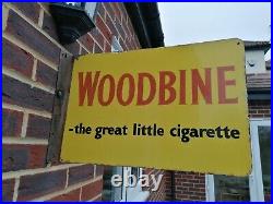 Woodbine, Large double sided vintage enamel advertising sign