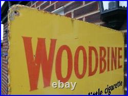 Woodbine, Large double sided vintage enamel advertising sign