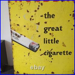 Woodbine Vintage Enamel Sign Antique Old Advert Yellow Man Cave Cigarette Brand