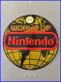 World Of Nintendo Enamel Sign, Original, Rare, Gaming, Collectable