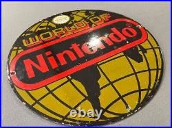 World Of Nintendo Enamel Sign, Original, Rare, Gaming, Collectable