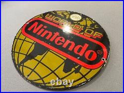 World Of Nintendo Enamel Sign, Original, Rare, Gaming, Collectable