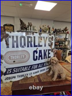 XL Joseph Thorleys Cakes Kings Cross London Original Enamel Sign Rare 4ftx3ft XL Joseph Thorleys Cakes Kings Cross London Original Enamel Sign Rare 4ftx3ft