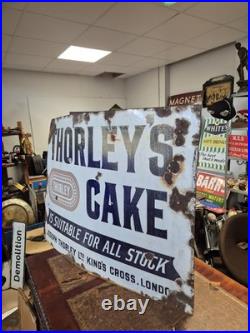 XL Joseph Thorleys Cakes Kings Cross London Original Enamel Sign Rare 4ftx3ft