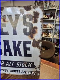 XL Joseph Thorleys Cakes Kings Cross London Original Enamel Sign Rare 4ftx3ft
